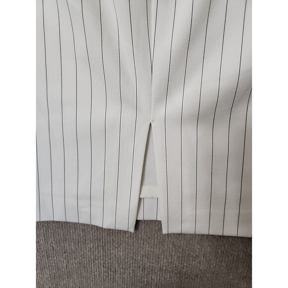 Express Pencil Skirt Womens 4 Cream White Striped Back Zipper Slit Lined NEW - Picture 4 of 8